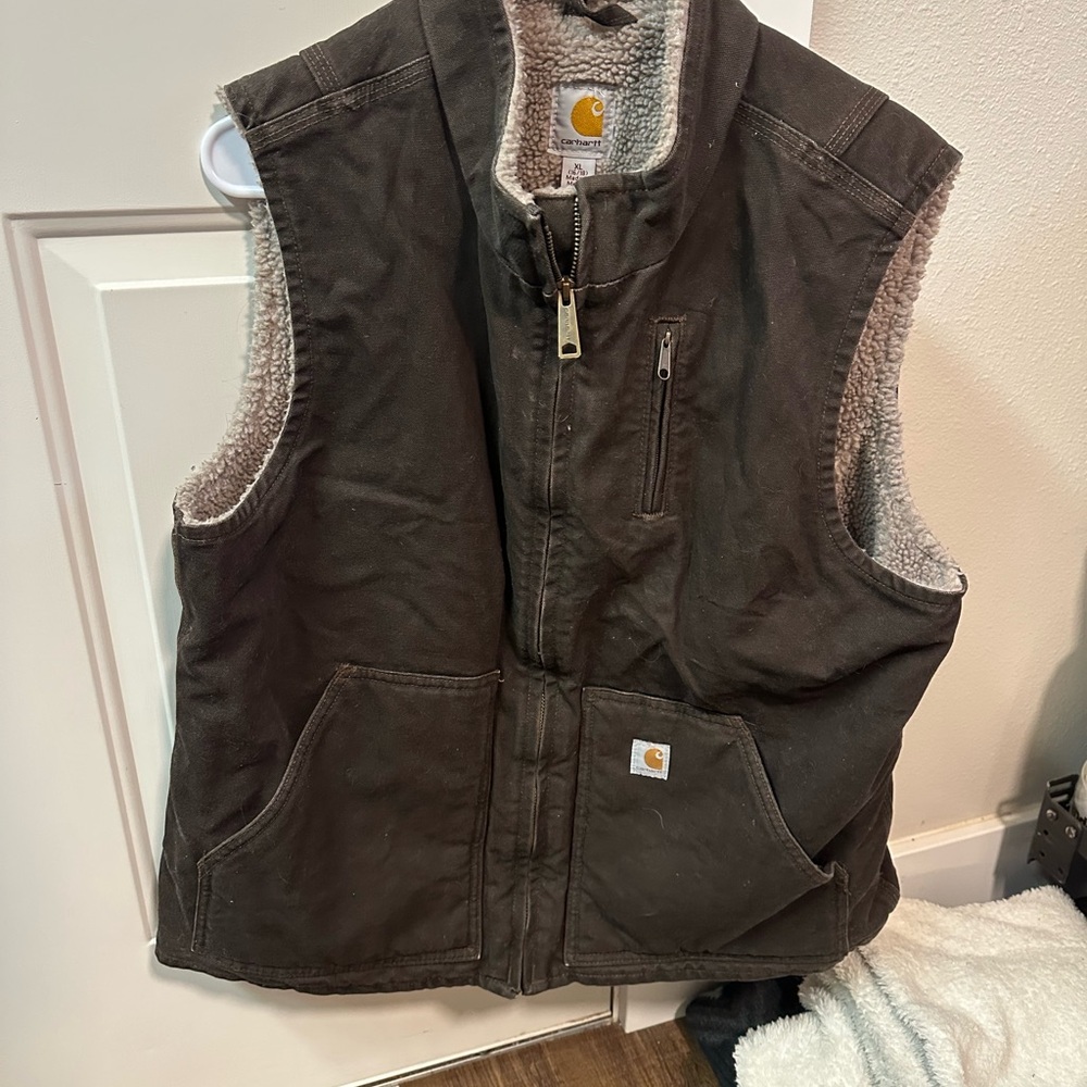 Carhartt Gray Sherpa-Lined Vest